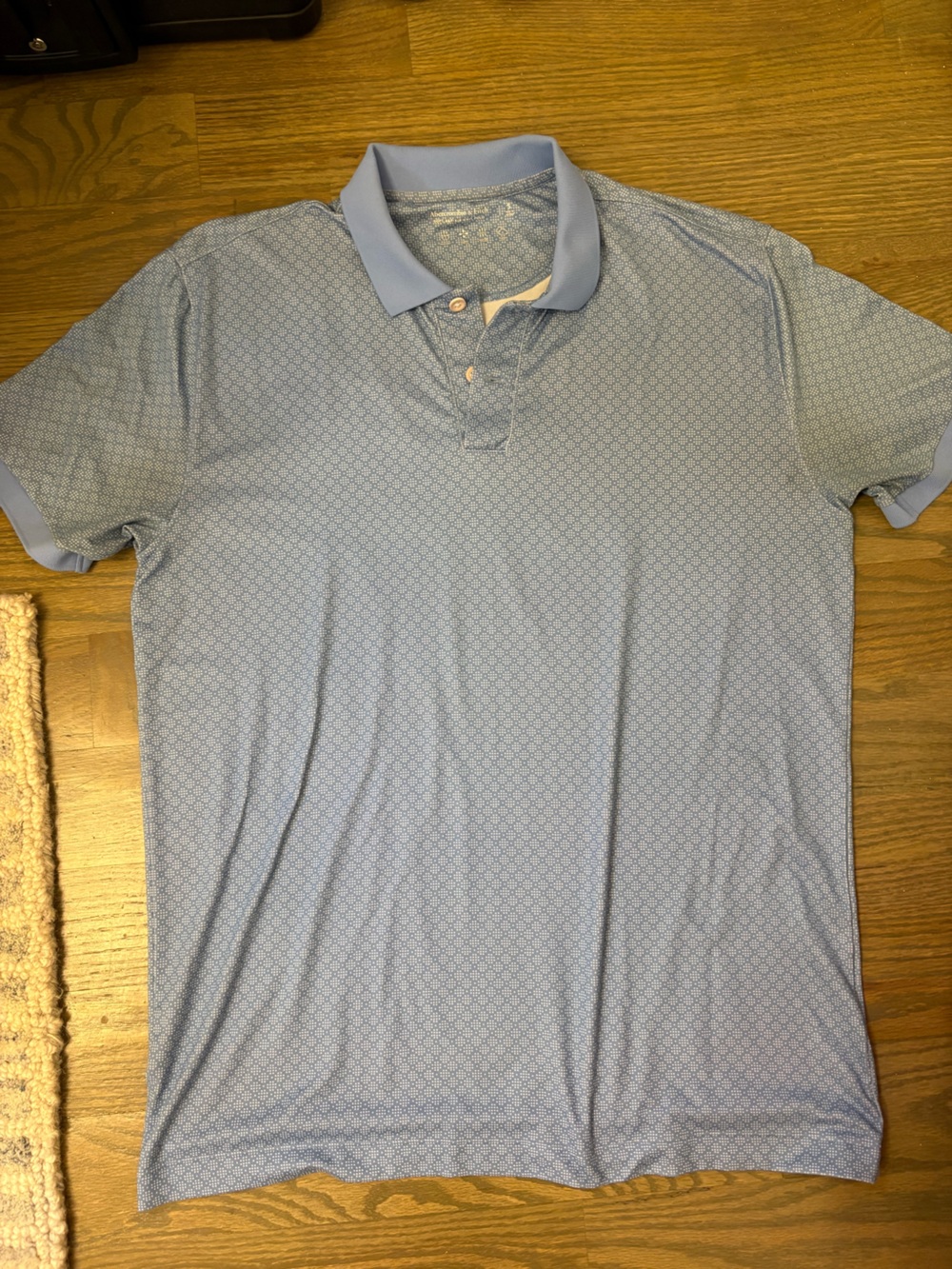 Men's Light Blue Patterned Polo Shirt